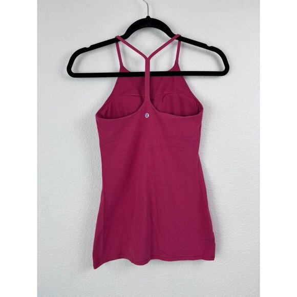 Lululemon women's 4 pink racer back‎ built in bra tank top athletic fitted - Picture 3 of 6